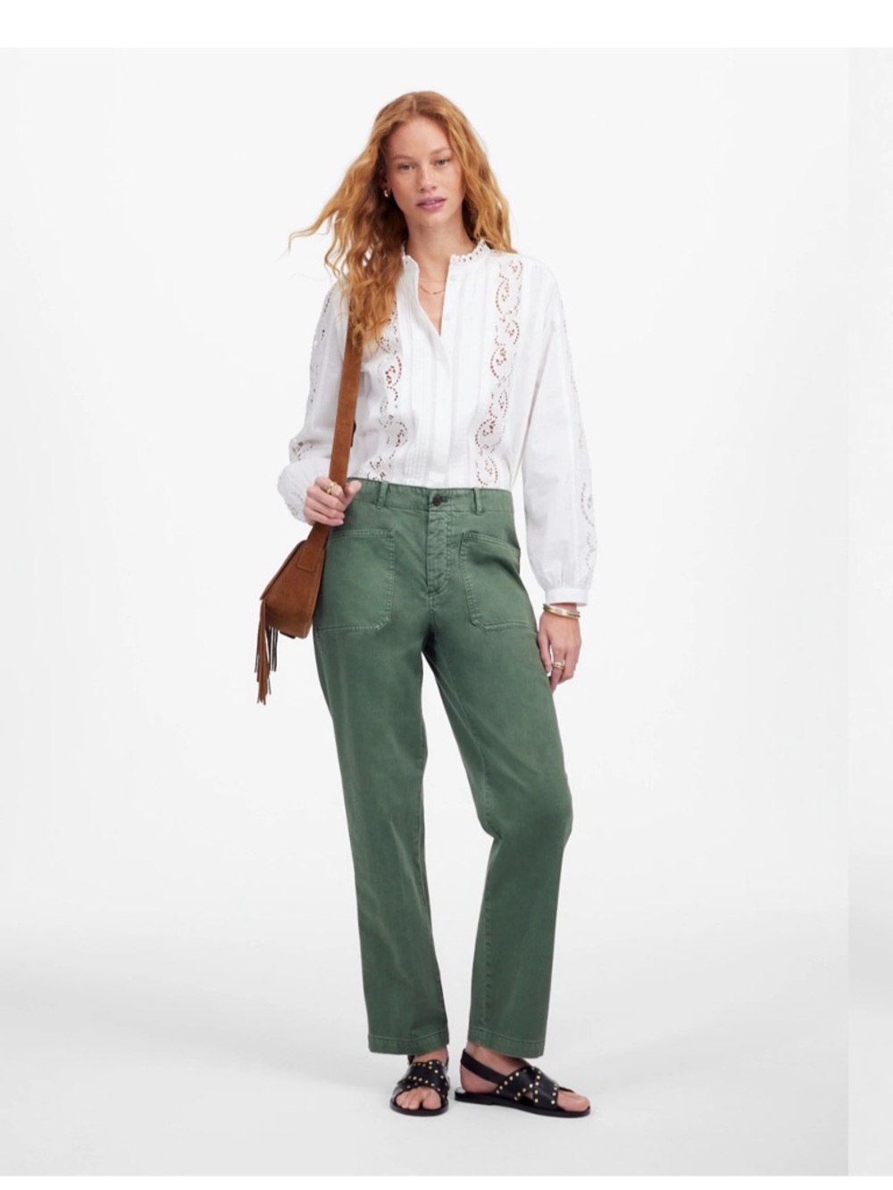 NEW WITH Tags Madewell Taper-Leg Utility Pant in GREEN size 2